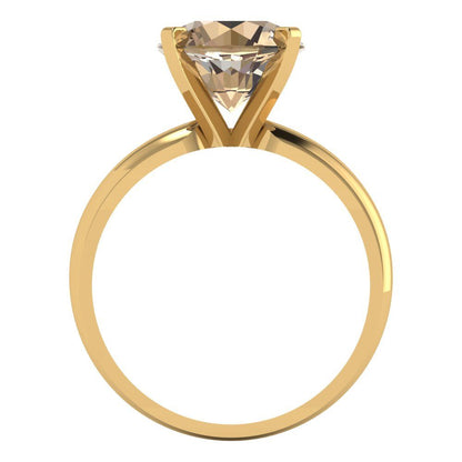 2.5 cttw Yellow Moissanite Solitaire  Engagement Ring - Solid Gold (Round Cut,8.5mm)