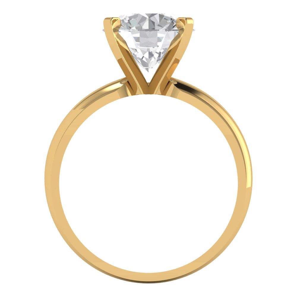 2.5 cttw White Sapphire Solitaire  Engagement Ring - Solid Gold (Round Cut,8.5mm)