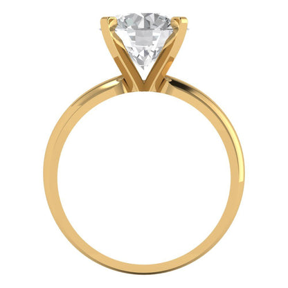2.5 cttw White Sapphire Solitaire  Engagement Ring - Solid Gold (Round Cut,8.5mm)