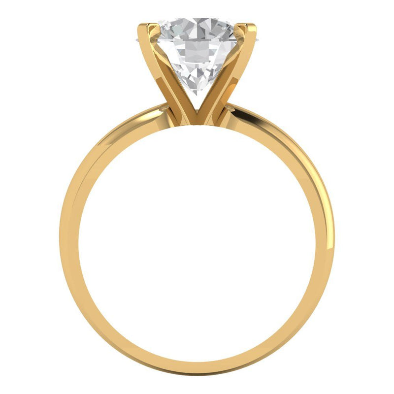2.5 ct Brilliant Round Cut Natural Diamond Stone Clarity SI1-2 Color G-H Yellow Gold Solitaire Ring