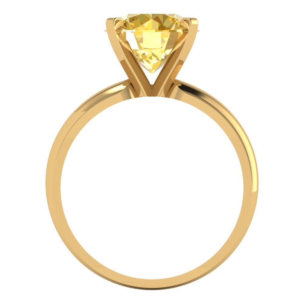 2.5 cttw Natural Citrine Solitaire  Engagement Ring - Solid Gold (Round Cut,8.5mm)