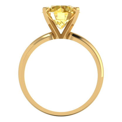 2.5 cttw Natural Citrine Solitaire  Engagement Ring - Solid Gold (Round Cut,8.5mm)