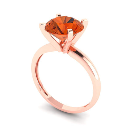 2.5 cttw Zirconia Simulated Red Diamond Solitaire  Engagement Ring - Solid Rose Gold (VVS1, Round Cut,8.5mm)