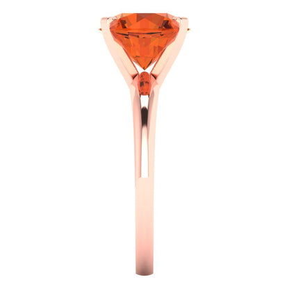 2.5 cttw Zirconia Simulated Red Diamond Solitaire  Engagement Ring - Solid Rose Gold (VVS1, Round Cut,8.5mm)