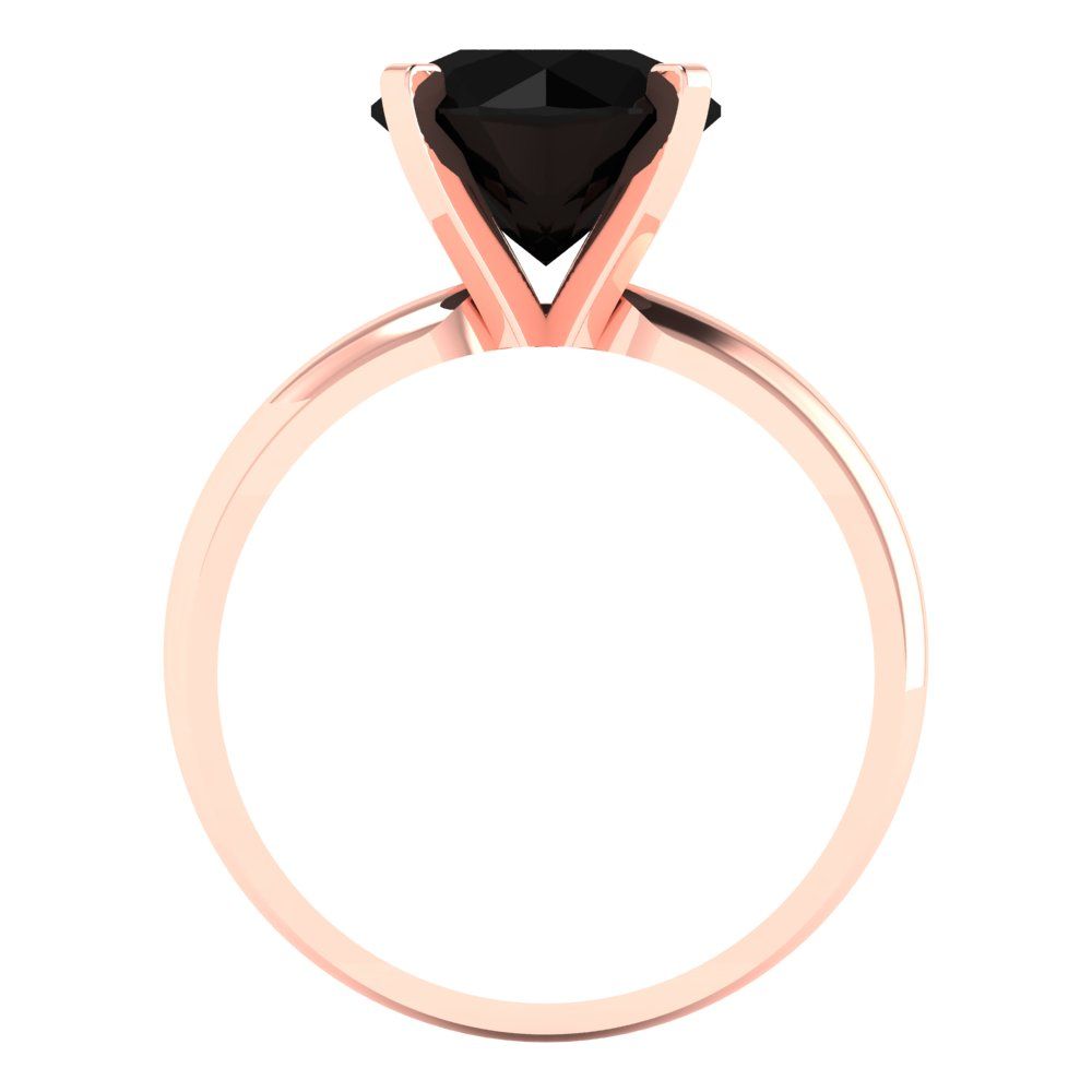 2.5 cttw Natural Onyx Solitaire  Engagement Ring - Solid Gold (Round Cut,8.5mm)