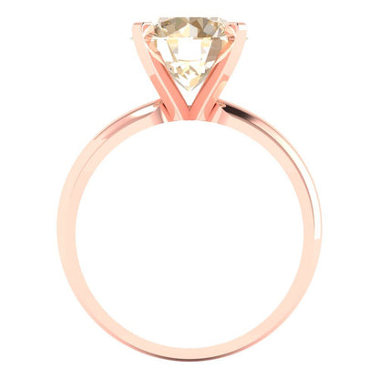 2.5 cttw Natural Morganite Solitaire  Engagement Ring - Solid Rose Gold (VVS1, Round Cut,8.5mm)