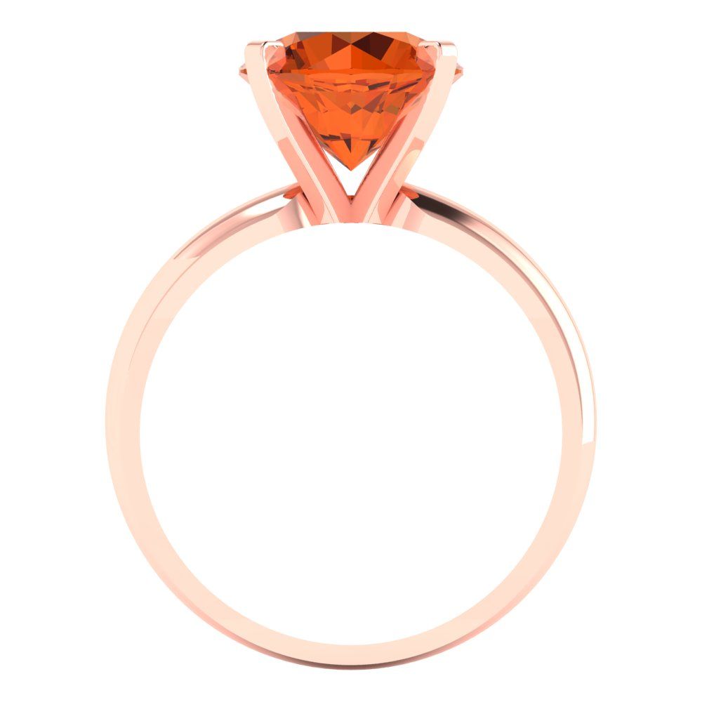 2.5 cttw Zirconia Simulated Red Diamond Solitaire  Engagement Ring - Solid Rose Gold (VVS1, Round Cut,8.5mm)