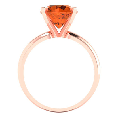 2.5 cttw Zirconia Simulated Red Diamond Solitaire  Engagement Ring - Solid Rose Gold (VVS1, Round Cut,8.5mm)