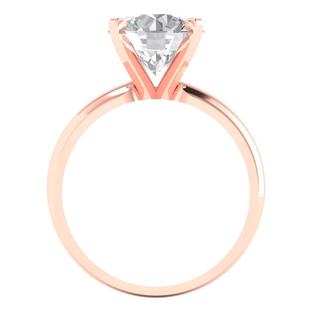 2.5 cttw Moissanite Solitaire  Engagement Ring - Solid Rose Gold (VVS1, Round Cut,8.5mm)