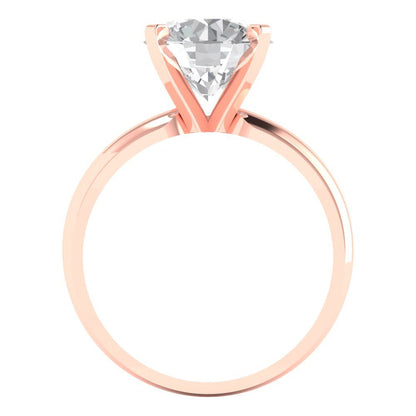 2.5 cttw Moissanite Solitaire  Engagement Ring - Solid Rose Gold (VVS1, Round Cut,8.5mm)