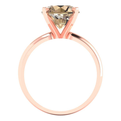 2.5 cttw Yellow Moissanite Solitaire  Engagement Ring - Solid Rose Gold (VVS1, Round Cut,8.5mm)