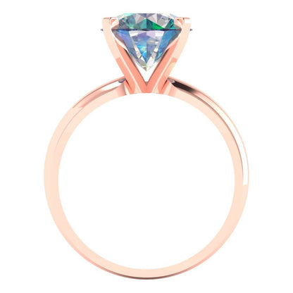 2.5 cttw Blue Moissanite Solitaire  Engagement Ring - Solid Rose Gold (VVS1, Round Cut,8.5mm)