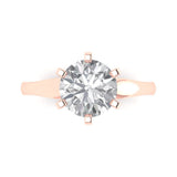 2.5 ct Brilliant Round Cut Natural Diamond Stone Clarity SI1-2 Color G-H Rose Gold Solitaire Ring