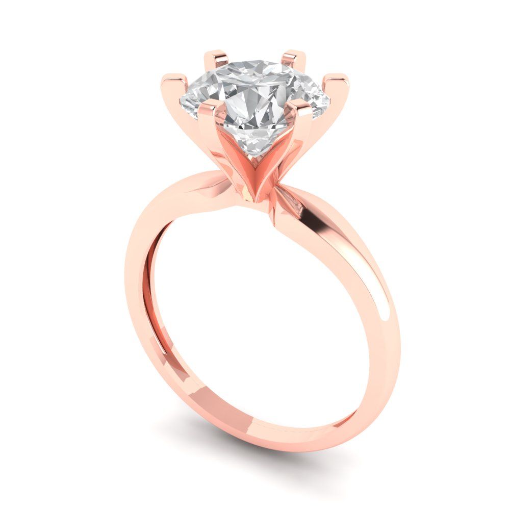 2.5 cttw Zirconia Simulated Diamond Solitaire  Engagement Ring - Solid Gold (VVS1, Round Cut,8.5mm)