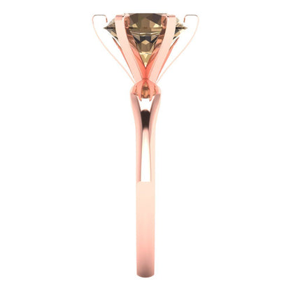 2.5 cttw Zirconia Simulated Champagne Diamond Solitaire  Engagement Ring - Solid Gold (VVS1, Round Cut,8.5mm)