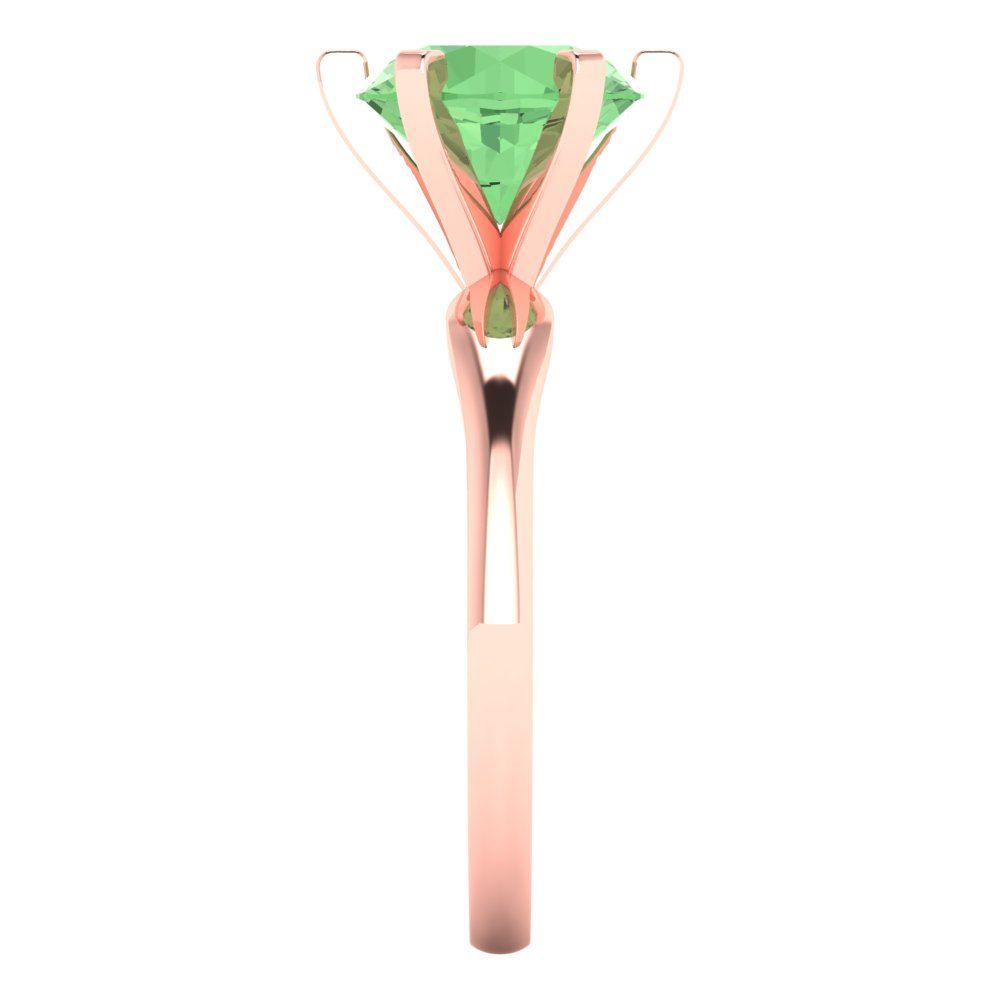 2.5 cttw Zirconia Simulated Green Diamond Solitaire  Engagement Ring - Solid Gold (VVS1, Round Cut,8.5mm)