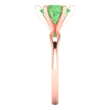 2.5 cttw Zirconia Simulated Green Diamond Solitaire  Engagement Ring - Solid Gold (VVS1, Round Cut,8.5mm)