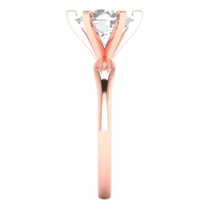 2.5 cttw Zirconia Simulated Diamond Solitaire  Engagement Ring - Solid Gold (VVS1, Round Cut,8.5mm)