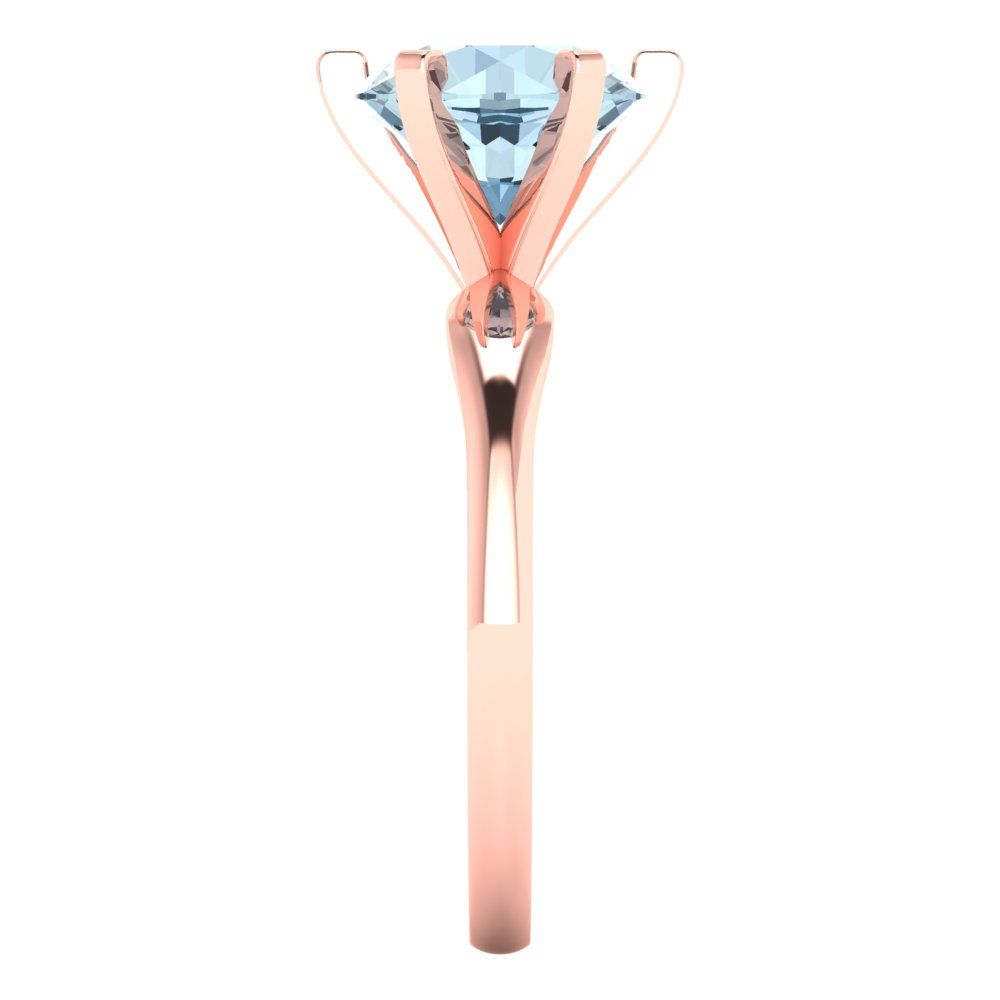 2.5 cttw Natural Swiss Blue Topaz Solitaire  Engagement Ring - Solid Gold (Round Cut,8.5mm)