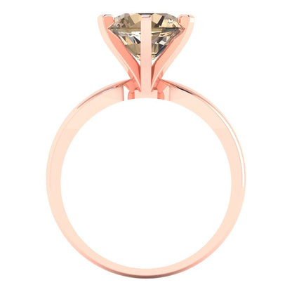 2.5 cttw Yellow Moissanite Solitaire  Engagement Ring - Solid Gold (Round Cut,8.5mm)