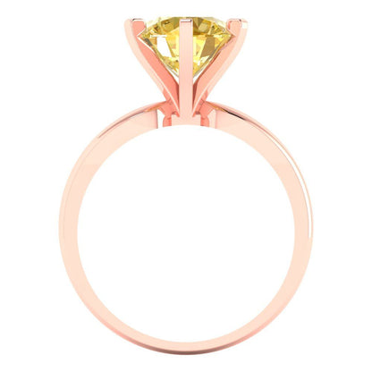 2.5 cttw Natural Citrine Solitaire  Engagement Ring - Solid Gold (Round Cut,8.5mm)