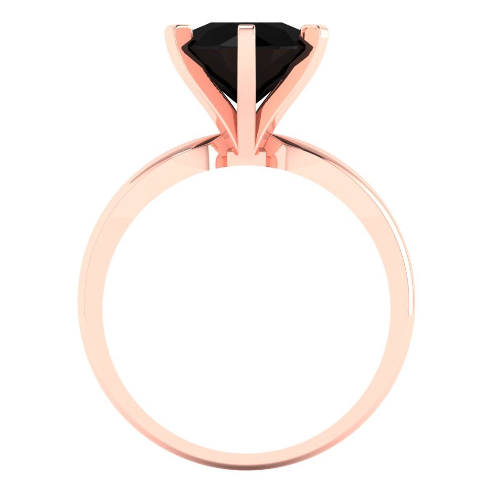 2.5 cttw Natural Onyx Solitaire  Engagement Ring - Solid Gold (Round Cut,8.5mm)