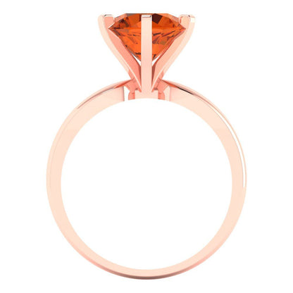 2.5 cttw Zirconia Simulated Red Diamond Solitaire  Engagement Ring - Solid Rose Gold (VVS1, Round Cut,8.5mm)