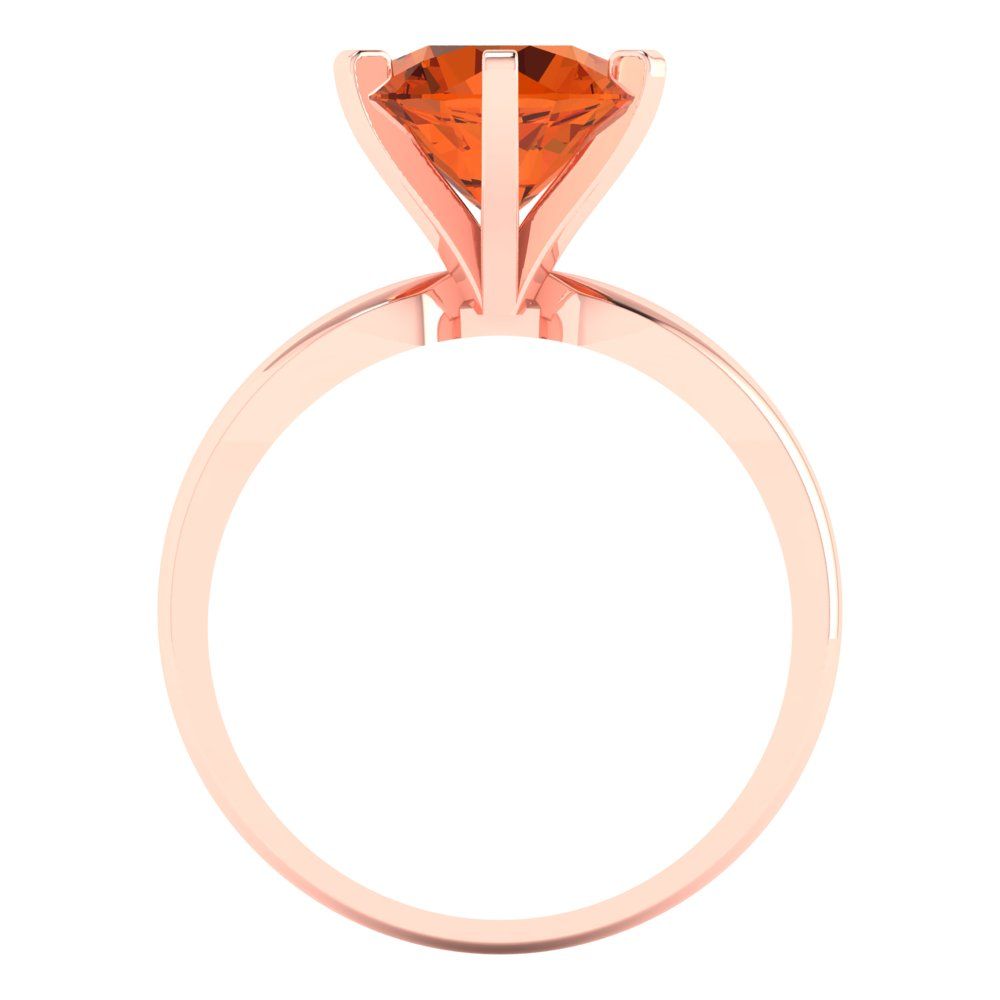 2.5 cttw Simulated Ruby Solitaire  Engagement Ring - Solid Rose Gold (VVS1, Round Cut,8.5mm)