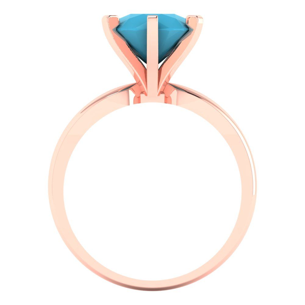 2.5 cttw Simulated Turquoise Solitaire  Engagement Ring - Solid Gold (Round Cut,8.5mm)