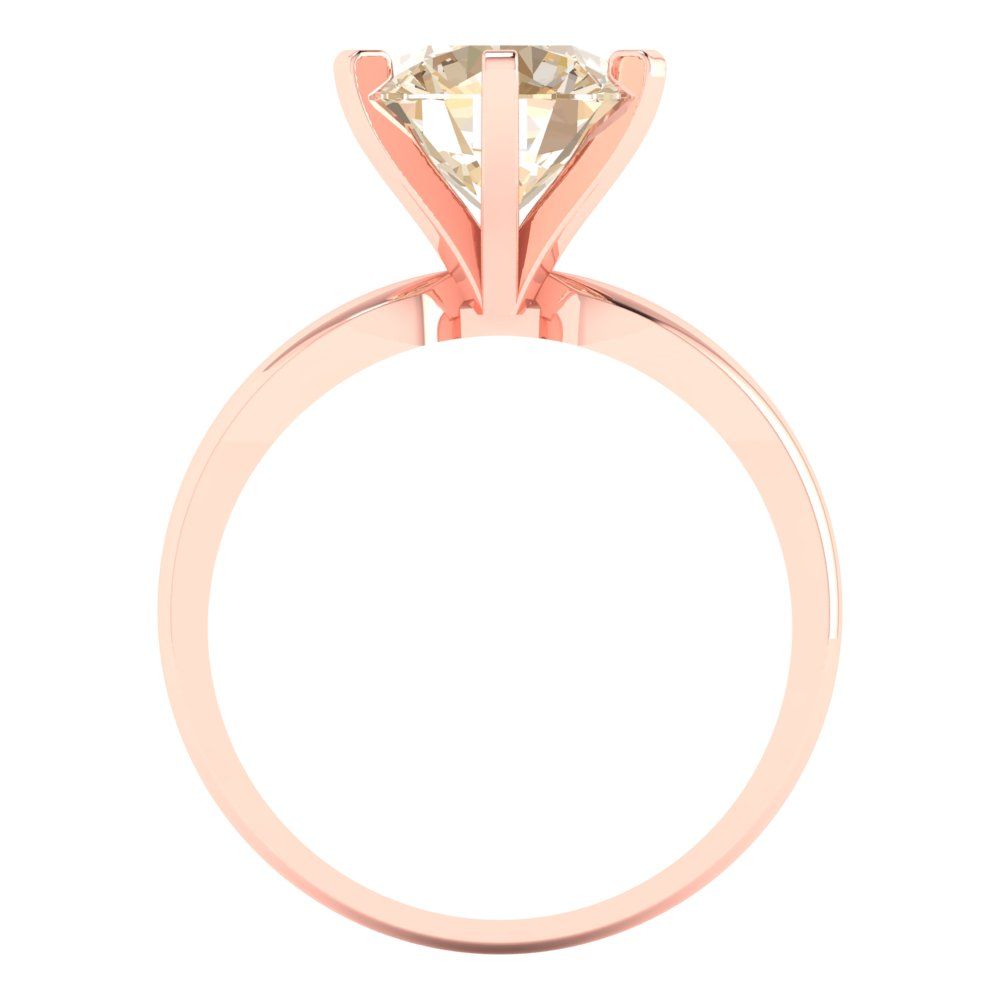 2.5 cttw Natural Morganite Solitaire  Engagement Ring - Solid Gold (Round Cut,8.5mm)
