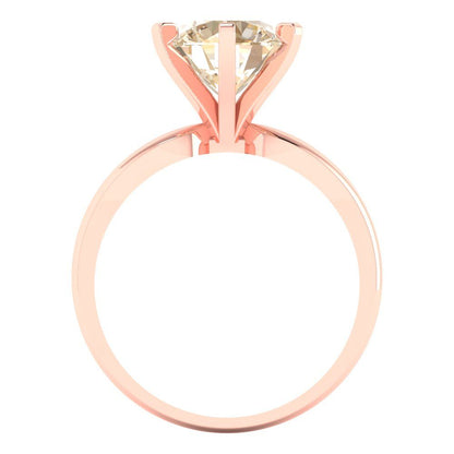 2.5 cttw Natural Morganite Solitaire  Engagement Ring - Solid Gold (Round Cut,8.5mm)