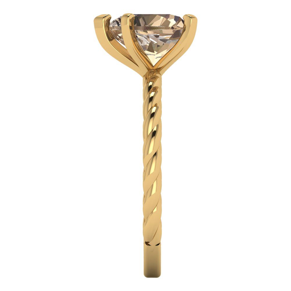 2 cttw Yellow Moissanite Solitaire  Engagement Ring - Solid Yellow Gold (VVS1, Heart Cut,8.0mm)