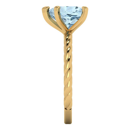 2 cttw Natural Swiss Blue Topaz Solitaire  Engagement Ring - Solid Yellow Gold (VVS1, Heart Cut,8.0mm)