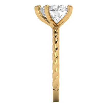2 cttw Moissanite Solitaire  Engagement Ring - Solid Yellow Gold (VVS1, Heart Cut,8.0mm)