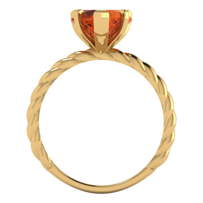 2 cttw Simulated Pink Tourmaline Solitaire  Engagement Ring - Solid Yellow Gold (VVS1, Heart Cut,8.0mm)