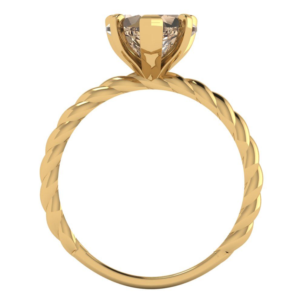 2 cttw Yellow Moissanite Solitaire  Engagement Ring - Solid Yellow Gold (VVS1, Heart Cut,8.0mm)