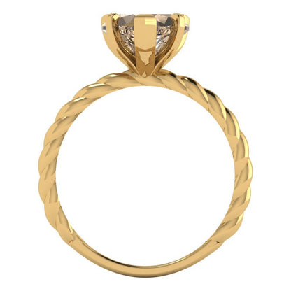 2 cttw Yellow Moissanite Solitaire  Engagement Ring - Solid Yellow Gold (VVS1, Heart Cut,8.0mm)