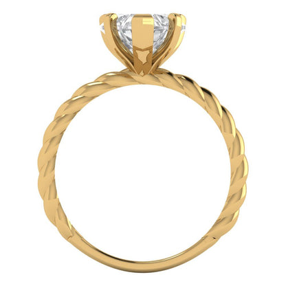 2 cttw Moissanite Solitaire  Engagement Ring - Solid Yellow Gold (VVS1, Heart Cut,8.0mm)