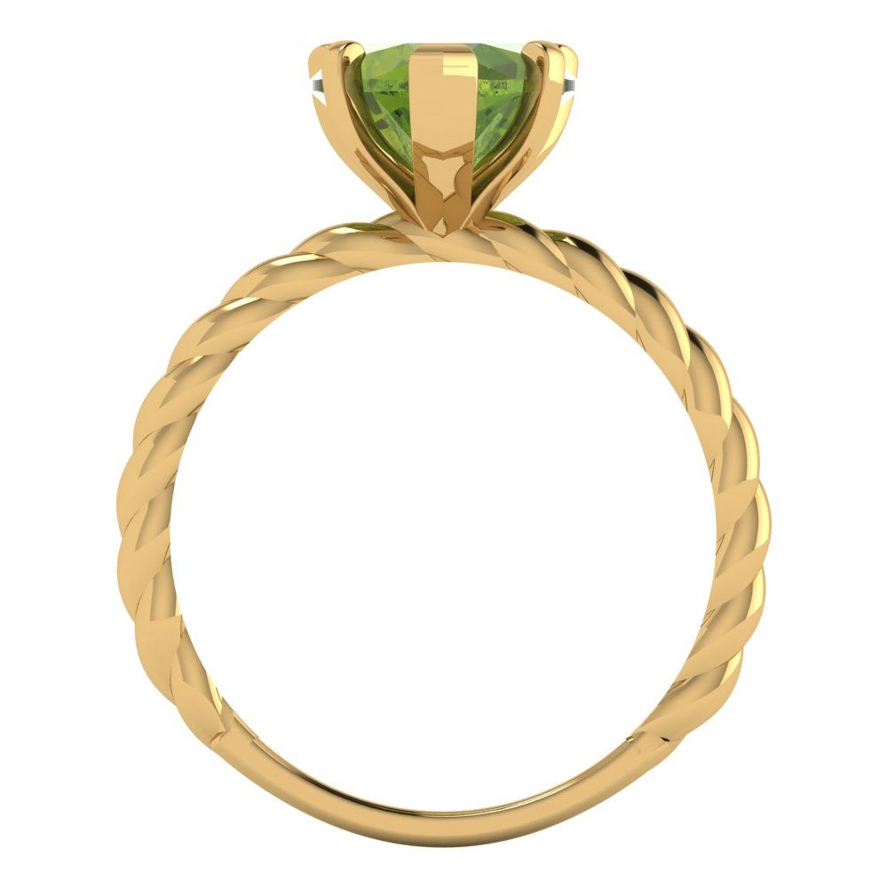 2 cttw Natural Peridot Solitaire  Engagement Ring - Solid Yellow Gold (VVS1, Heart Cut,8.0mm)