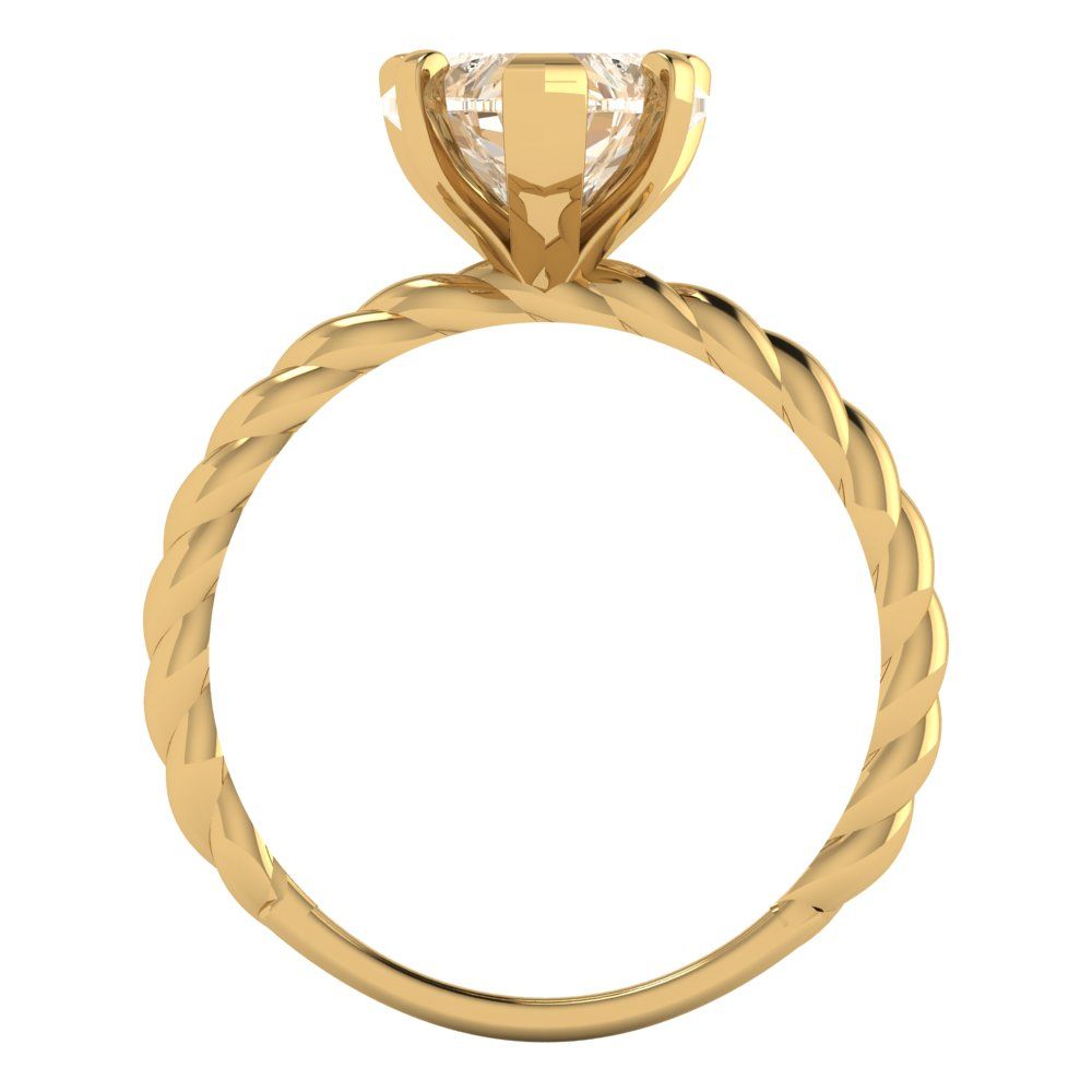 2 cttw Natural Morganite Solitaire  Engagement Ring - Solid Yellow Gold (VVS1, Heart Cut,8.0mm)