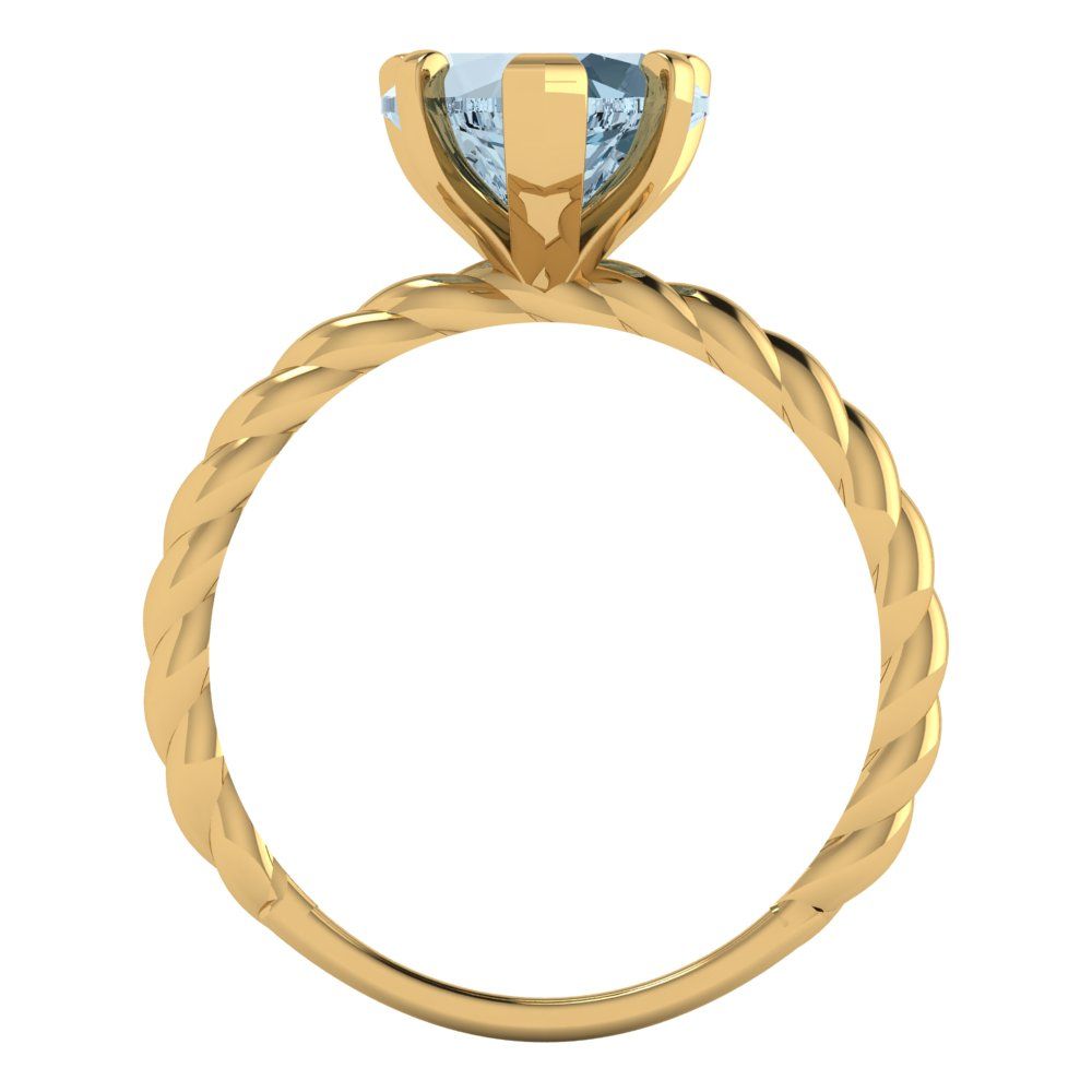 2 cttw Natural Swiss Blue Topaz Solitaire  Engagement Ring - Solid Yellow Gold (VVS1, Heart Cut,8.0mm)