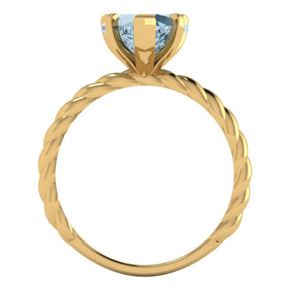 2 cttw Natural Swiss Blue Topaz Solitaire  Engagement Ring - Solid Yellow Gold (VVS1, Heart Cut,8.0mm)