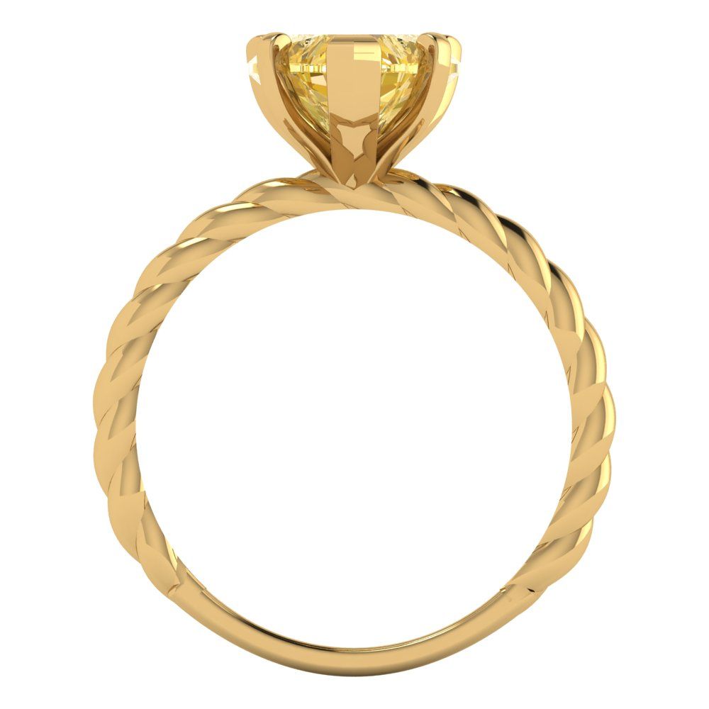 2 cttw Natural Citrine Solitaire  Engagement Ring - Solid Yellow Gold (VVS1, Heart Cut,8.0mm)