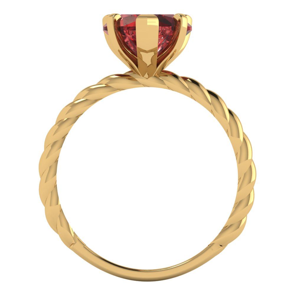 2 cttw Natural Garnet Solitaire  Engagement Ring - Solid Gold (Heart Cut,8.0mm)