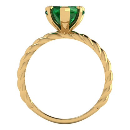 2 cttw Simulated Emerald Solitaire  Engagement Ring - Solid Gold (Heart Cut,8.0mm)