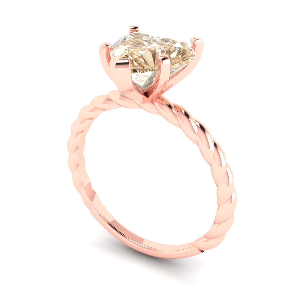 2 cttw Natural Morganite Solitaire  Engagement Ring - Solid Gold (Heart Cut,8.0mm)