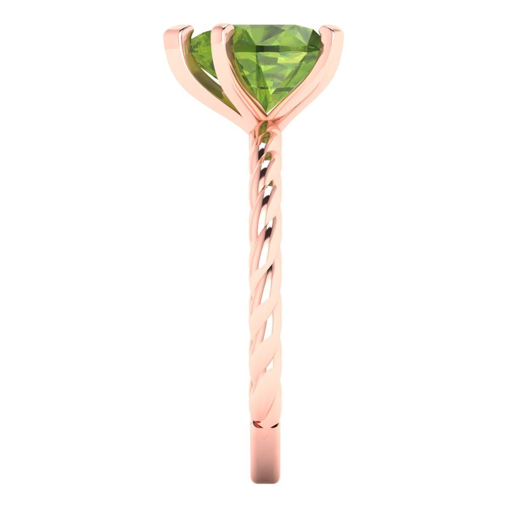 2 cttw Natural Peridot Solitaire  Engagement Ring - Solid Gold (Heart Cut,8.0mm)