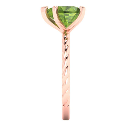 2 cttw Natural Peridot Solitaire  Engagement Ring - Solid Gold (Heart Cut,8.0mm)