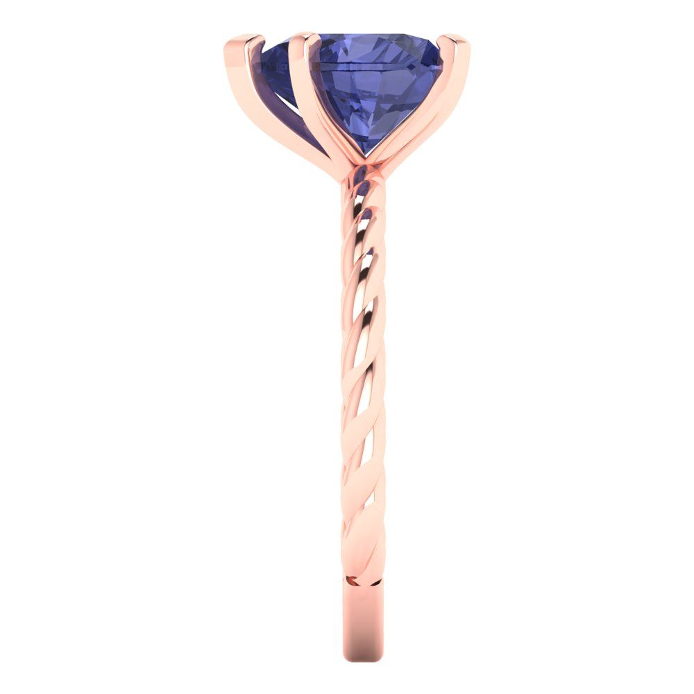 2 cttw Simulated Tanzanite Solitaire  Engagement Ring - Solid Gold (Heart Cut,8.0mm)