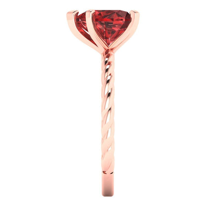 2 cttw Natural Garnet Solitaire  Engagement Ring - Solid Gold (Heart Cut,8.0mm)